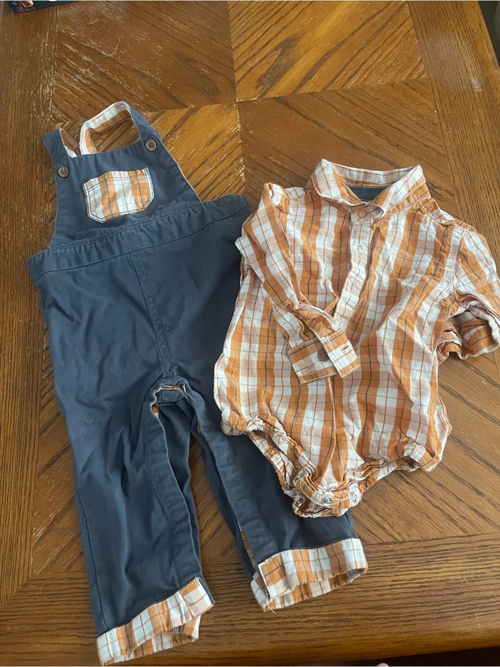 Tommy Bahama Orange and White Plaid Shirt